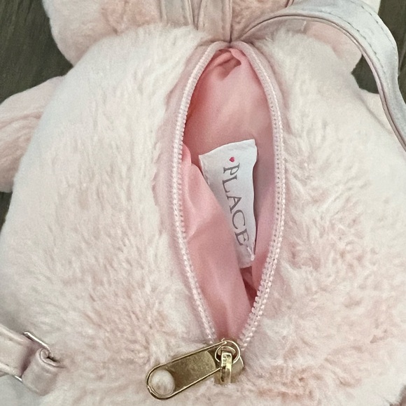NWOT The Children's Place Powder Pink Plush Cat Backpack Purse Bag NEW - Picture 7 of 17
